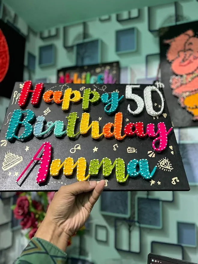 Bright String Art Nameplate: An Original Birthday Gift