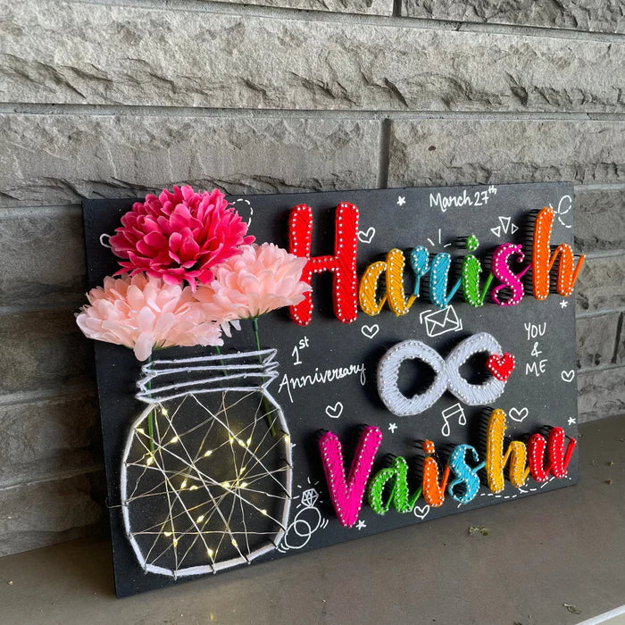 A Couple's Infinity String Art Name Plate