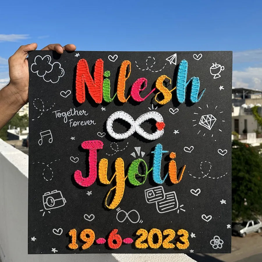 Infinite Bond: A Name Plate for Love with Custom String Art