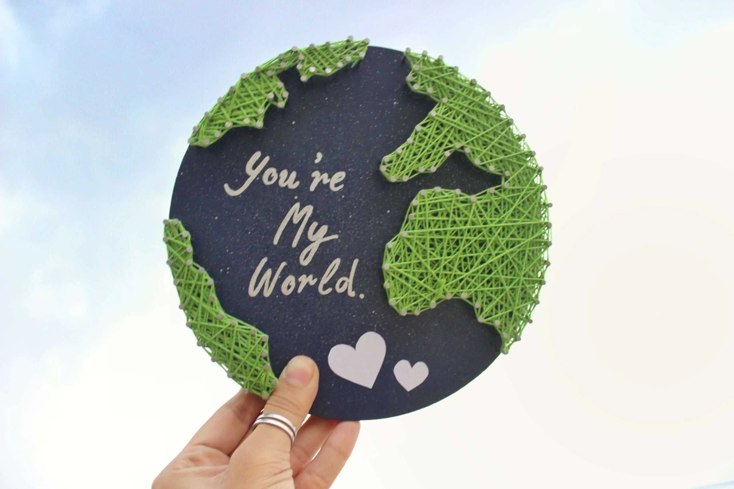 My World String Art: A One-of-a-Kind Handcrafted Present for Her or Him