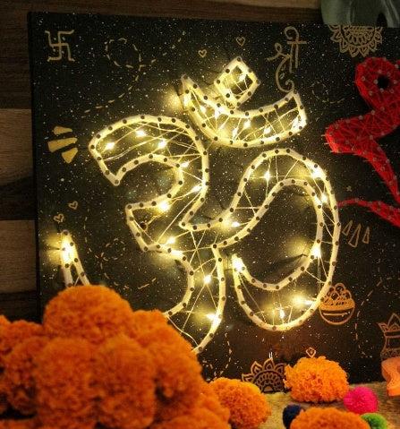 OM and Shubh-Labh with Lighting for Diwali Décor