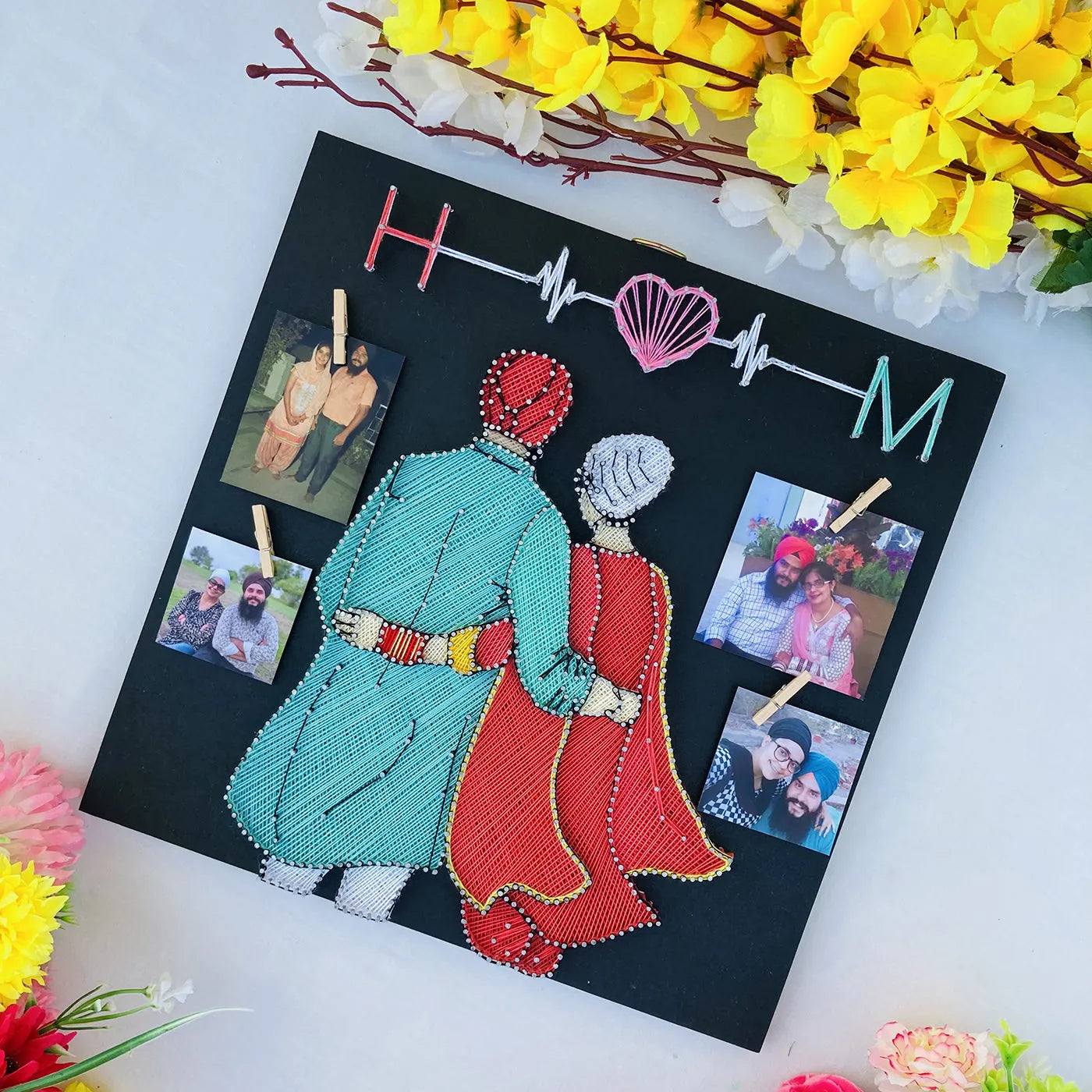 Customised String Art with Pictures for a Couple's Present