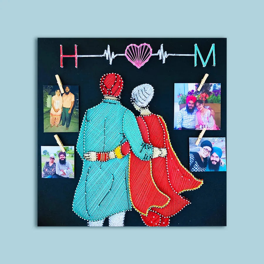 Customised String Art with Pictures for a Couple's Present