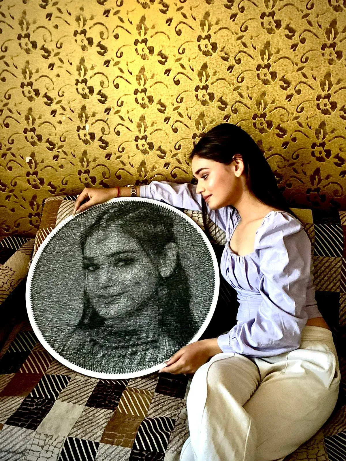 Custom String Art Portrait from Photo | Handmade Personalized Gift