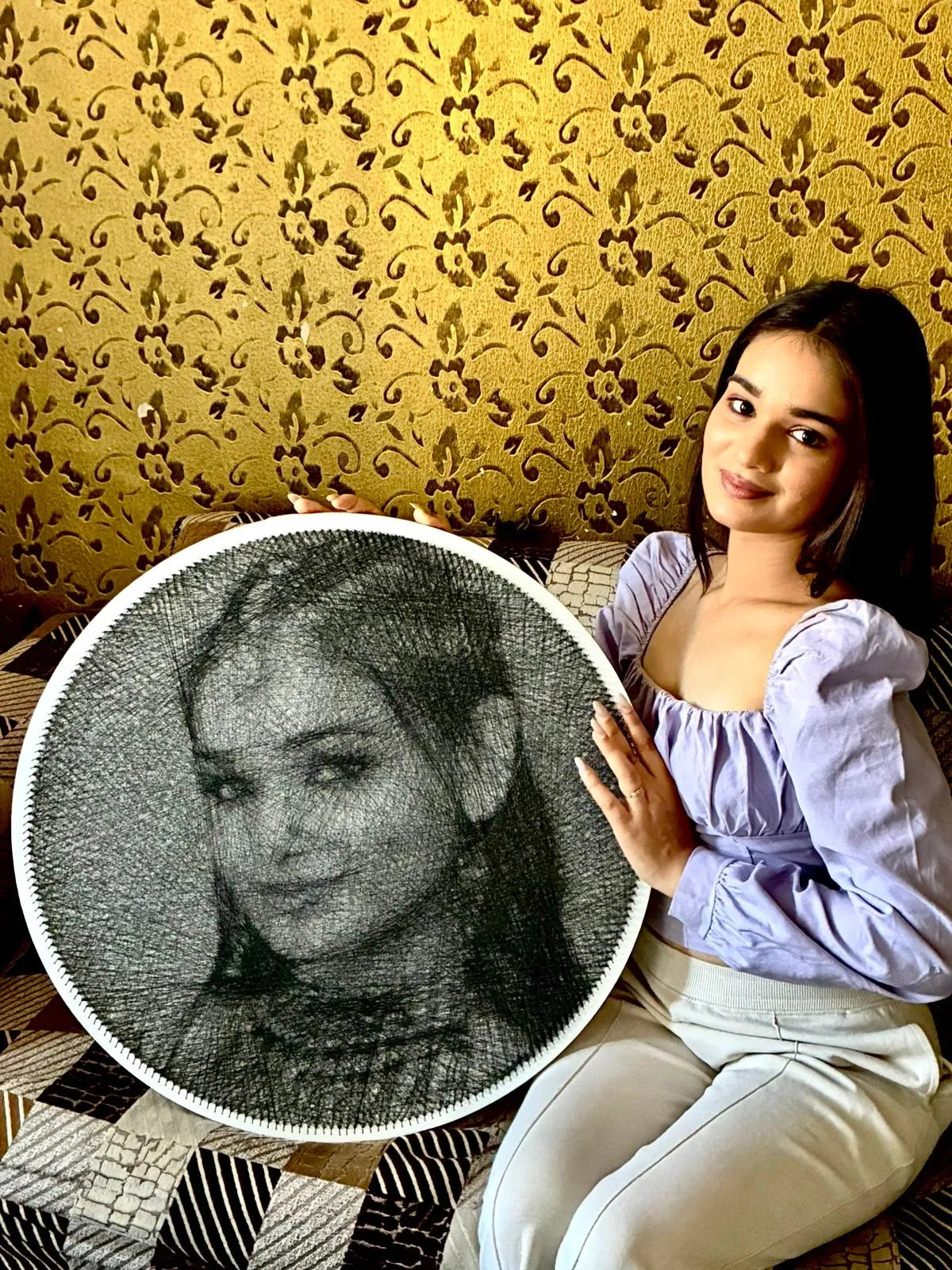 Custom String Art Portrait from Photo | Handmade Personalized Gift