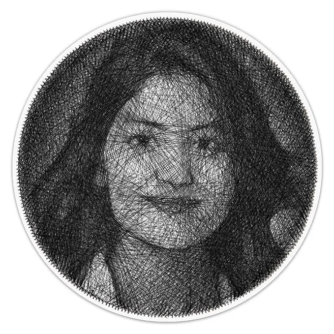 Gift-Wrapped Portrait in String Art: Identity Threads