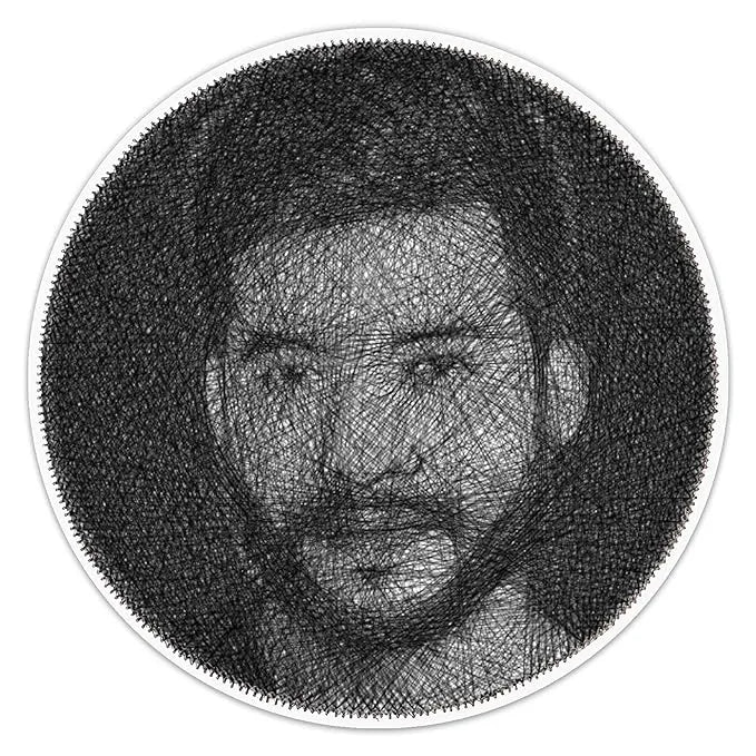 Gift-Wrapped Portrait in String Art: Identity Threads