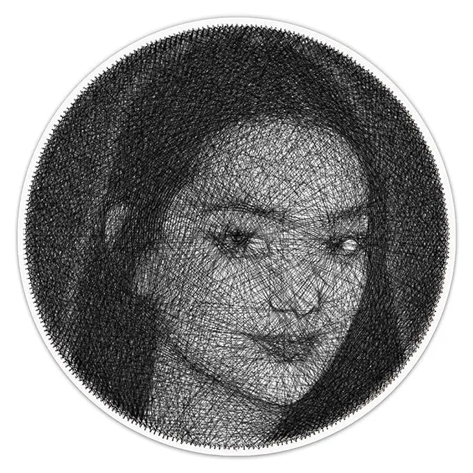 Gift-Wrapped Portrait in String Art: Identity Threads