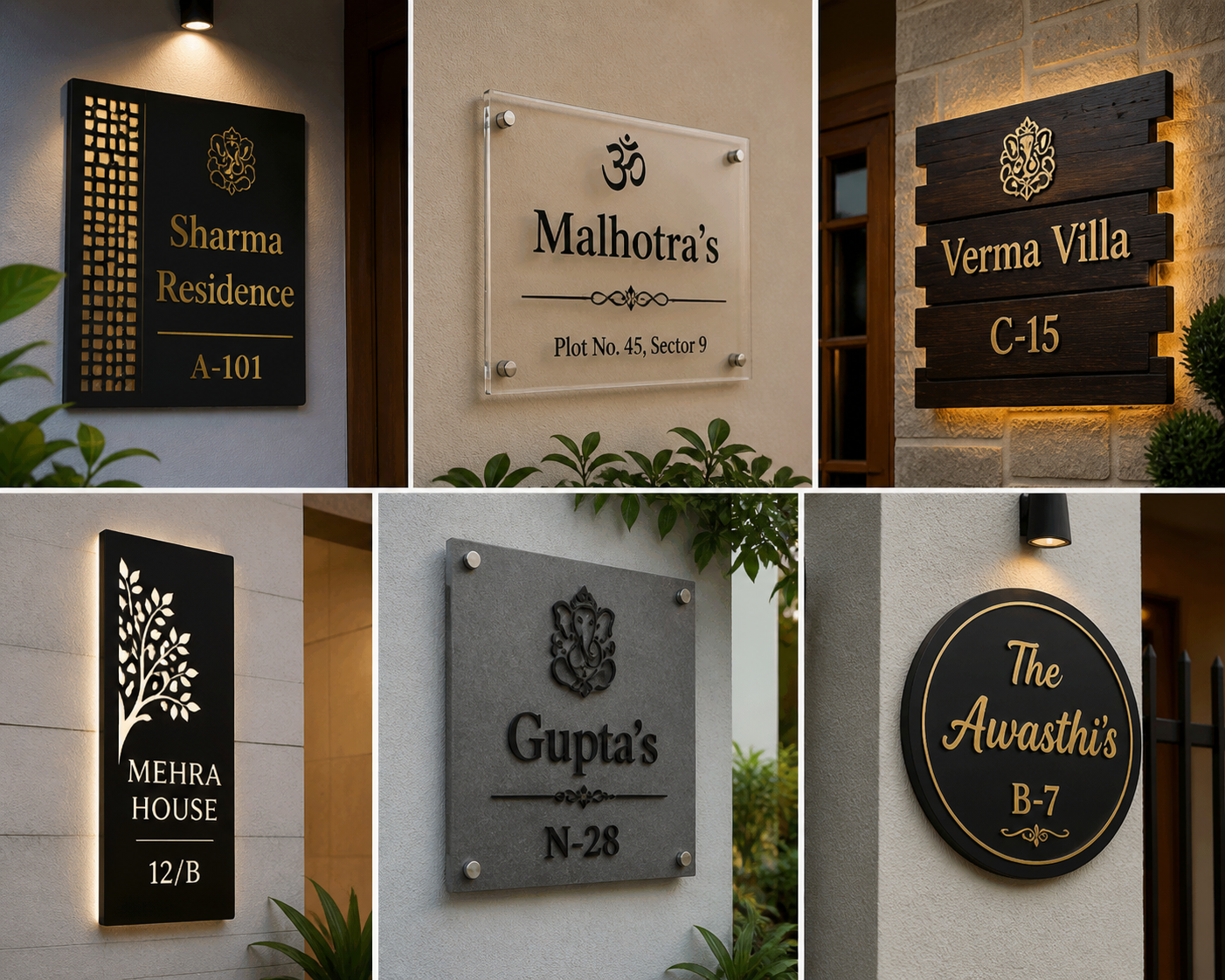 Personalised Name Plate Design for Home, Office and Main Gate