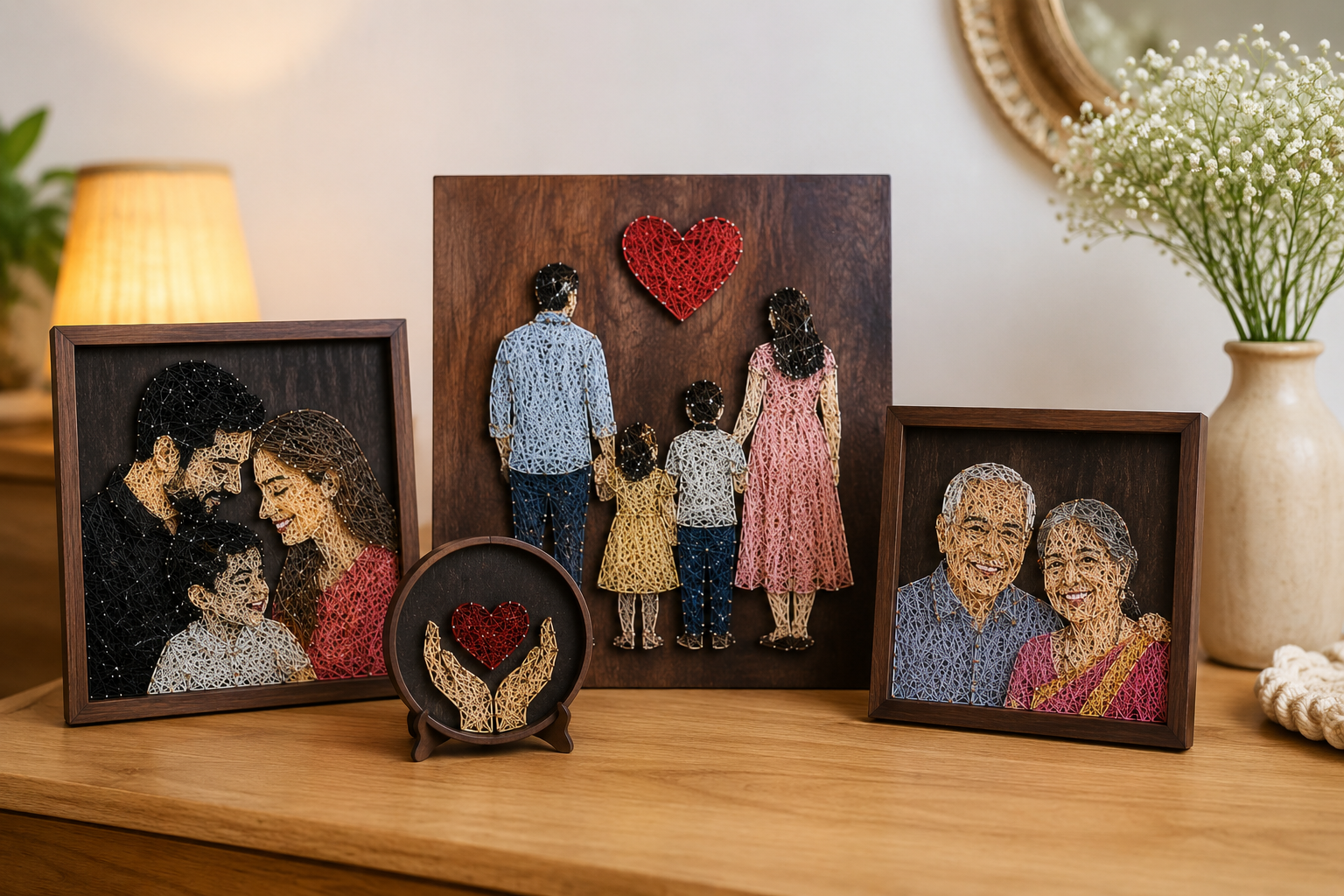 Unique Handmade Gift Ideas for Family from String Art Portrait