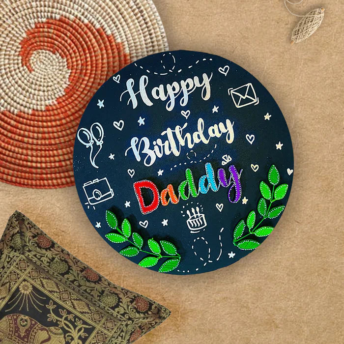 A Name Plate with Circular Birthday Leaf String Art