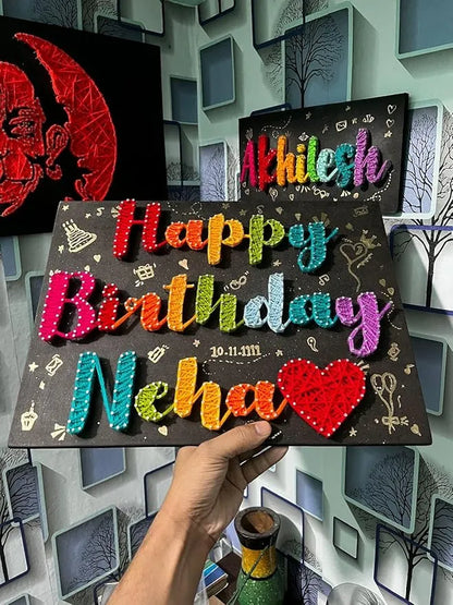 Bright String Art Nameplate: An Original Birthday Gift