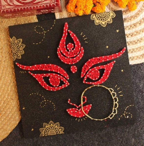 String Art of Durga Devi for Diwali Décor