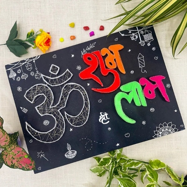 OM and Shubh-Labh with Lighting for Diwali Décor