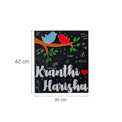 Nature-inspired String Art Couple Name Plate