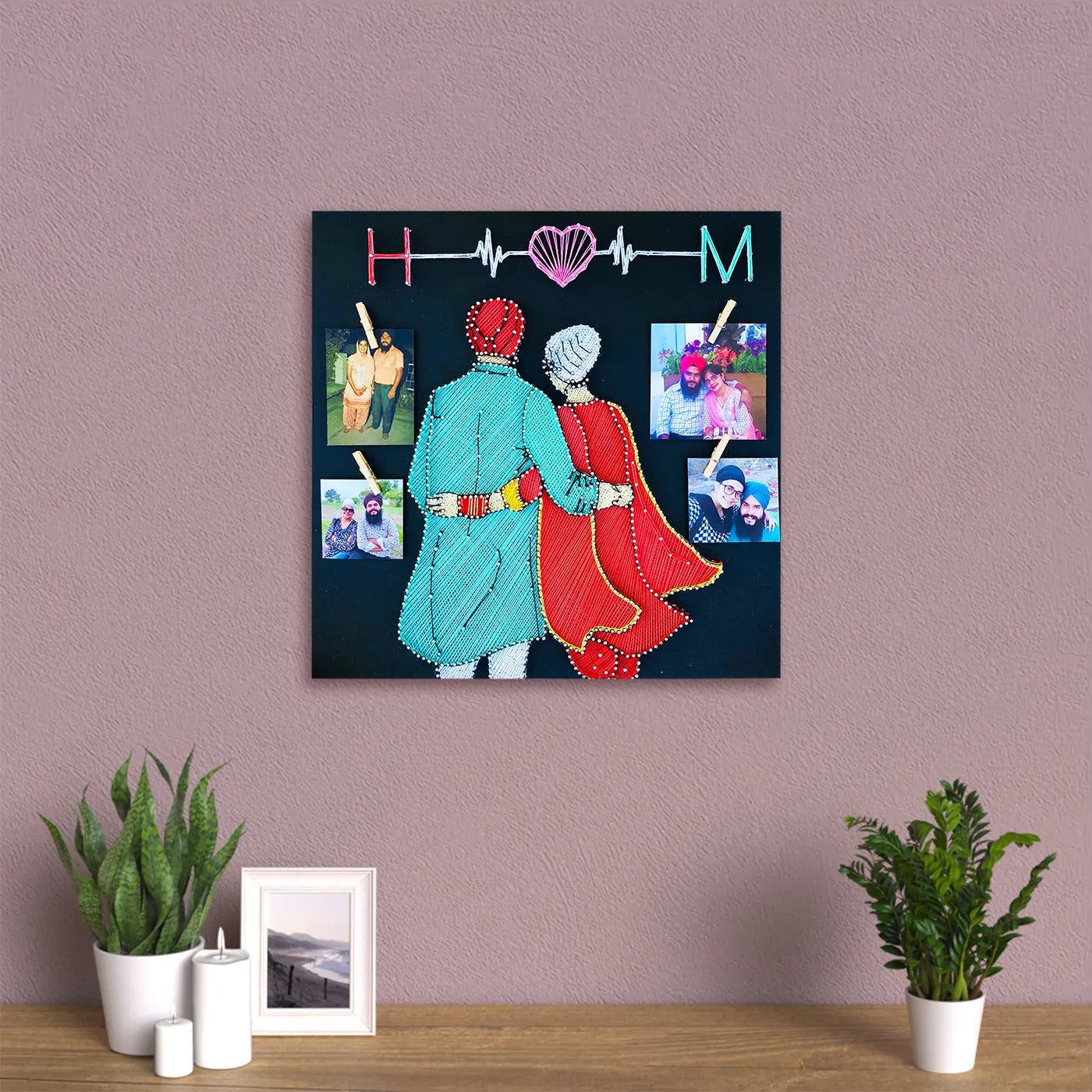 Customised String Art with Pictures for a Couple's Present